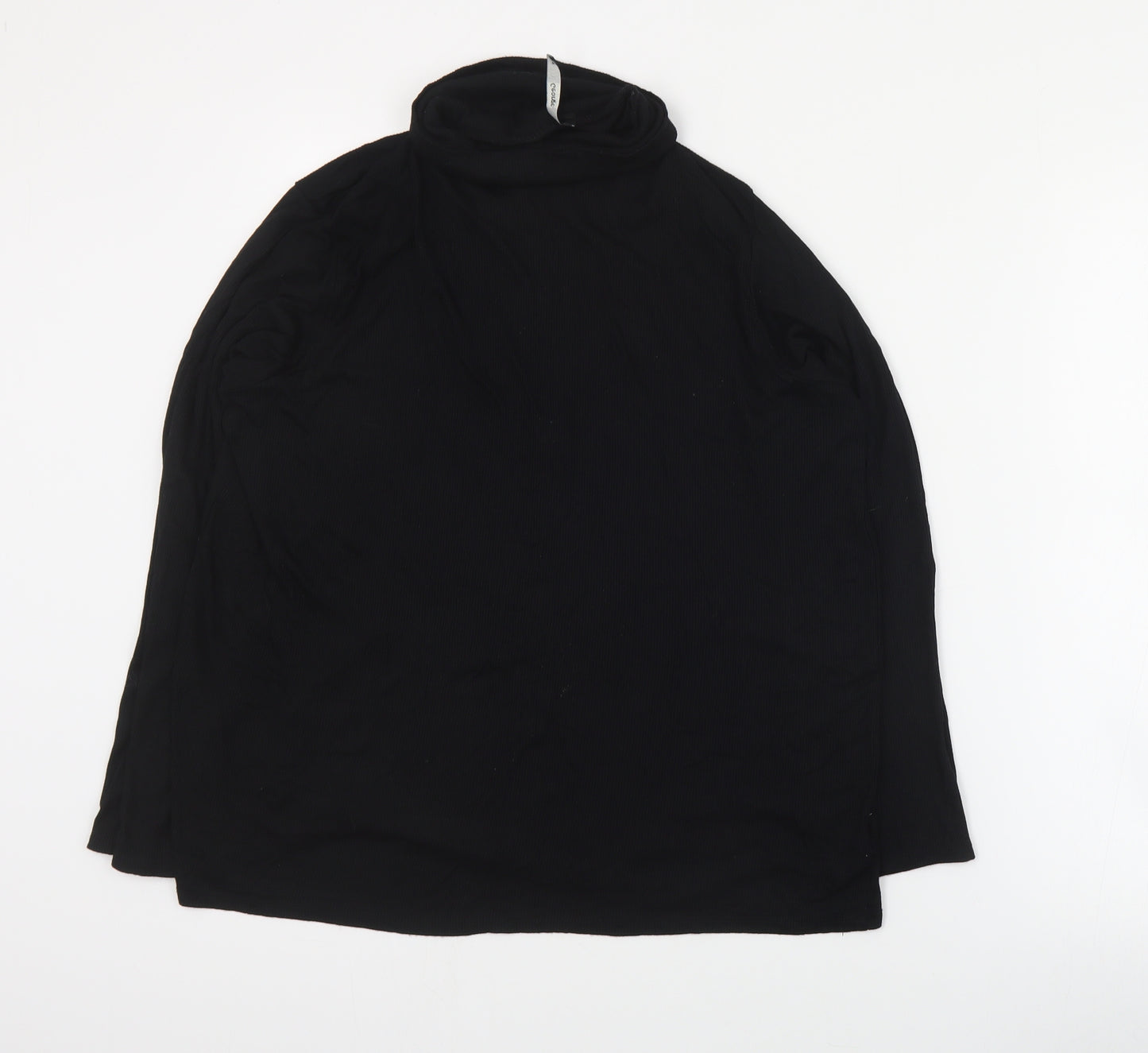 George Womens Black  Viscose Basic T-Shirt Size 20 Roll Neck
