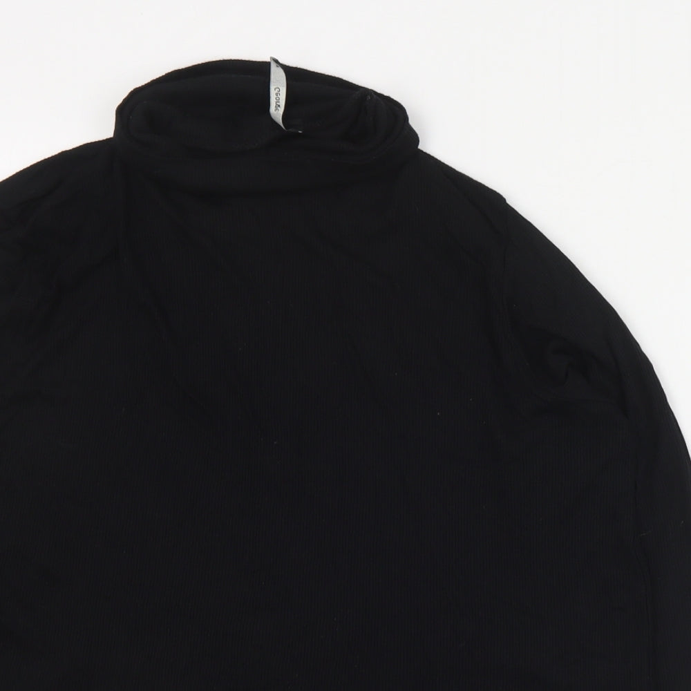 George Womens Black  Viscose Basic T-Shirt Size 20 Roll Neck