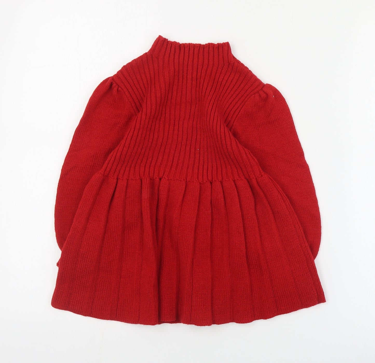 SheIn Girls Red  Acrylic Jumper Dress  Size 2-3 Years  Round Neck Pullover