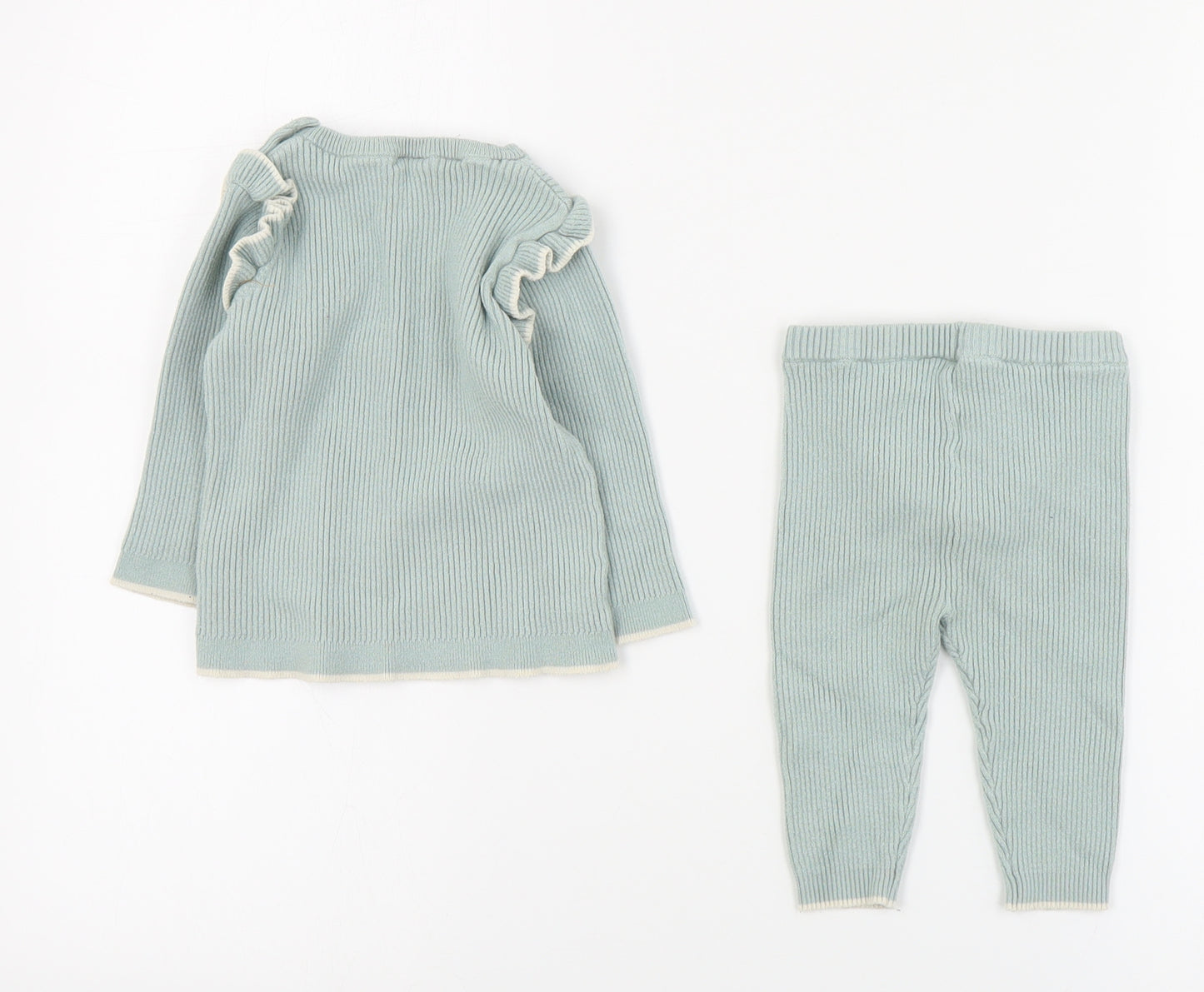 F&F Baby Blue  Viscose Trousers Set Outfit/Set Size 6-9 Months  Button
