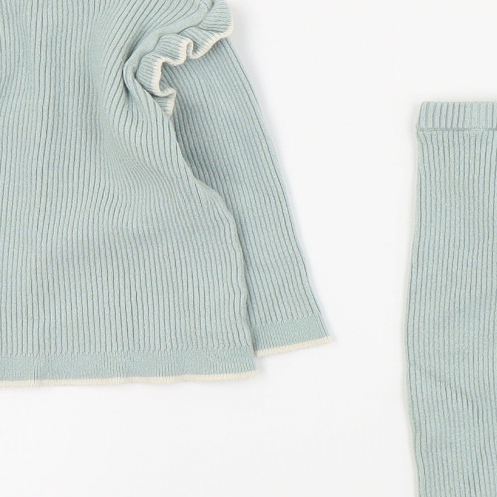 F&F Baby Blue  Viscose Trousers Set Outfit/Set Size 6-9 Months  Button