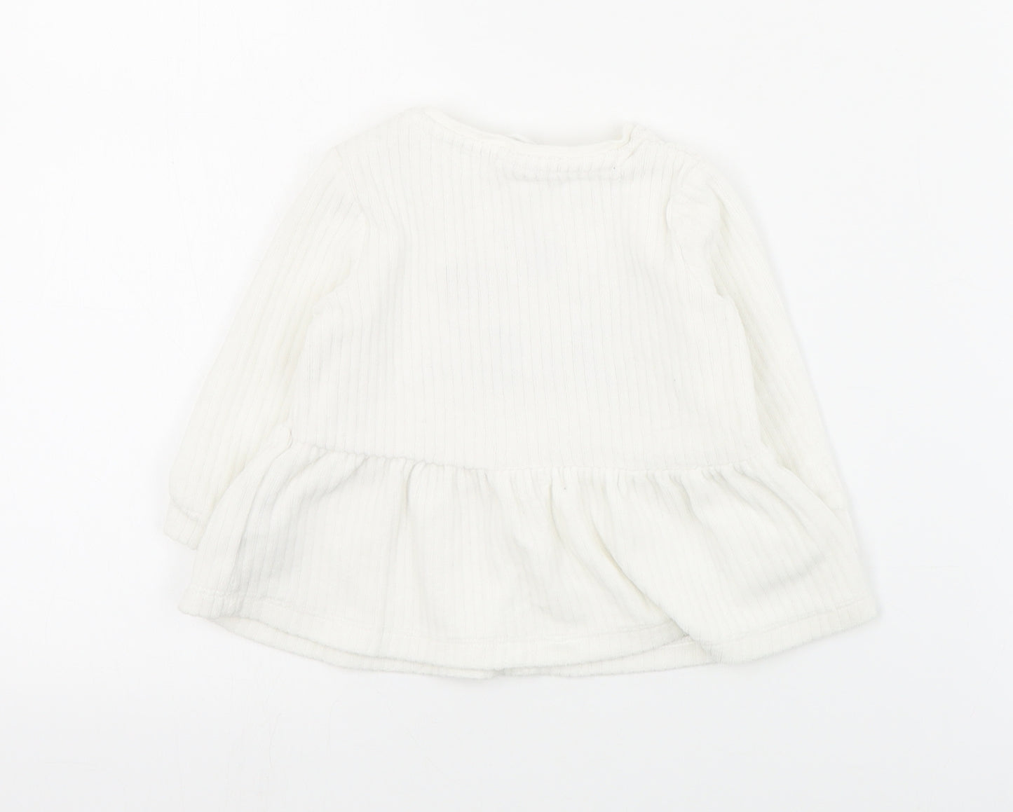 F&F Baby White  Cotton Pullover Jumper Size 6-9 Months  Snap - The Aristocats