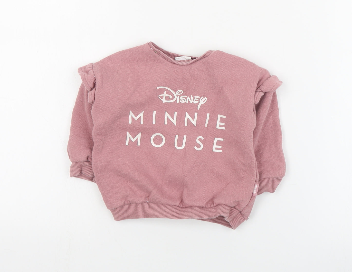 F&F Baby Pink  Cotton Pullover Jumper Size 6-9 Months  Snap - Disney