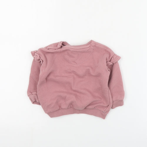 F&F Baby Pink  Cotton Pullover Jumper Size 6-9 Months  Snap - Disney