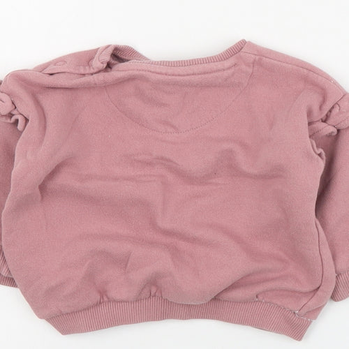 F&F Baby Pink  Cotton Pullover Jumper Size 6-9 Months  Snap - Disney