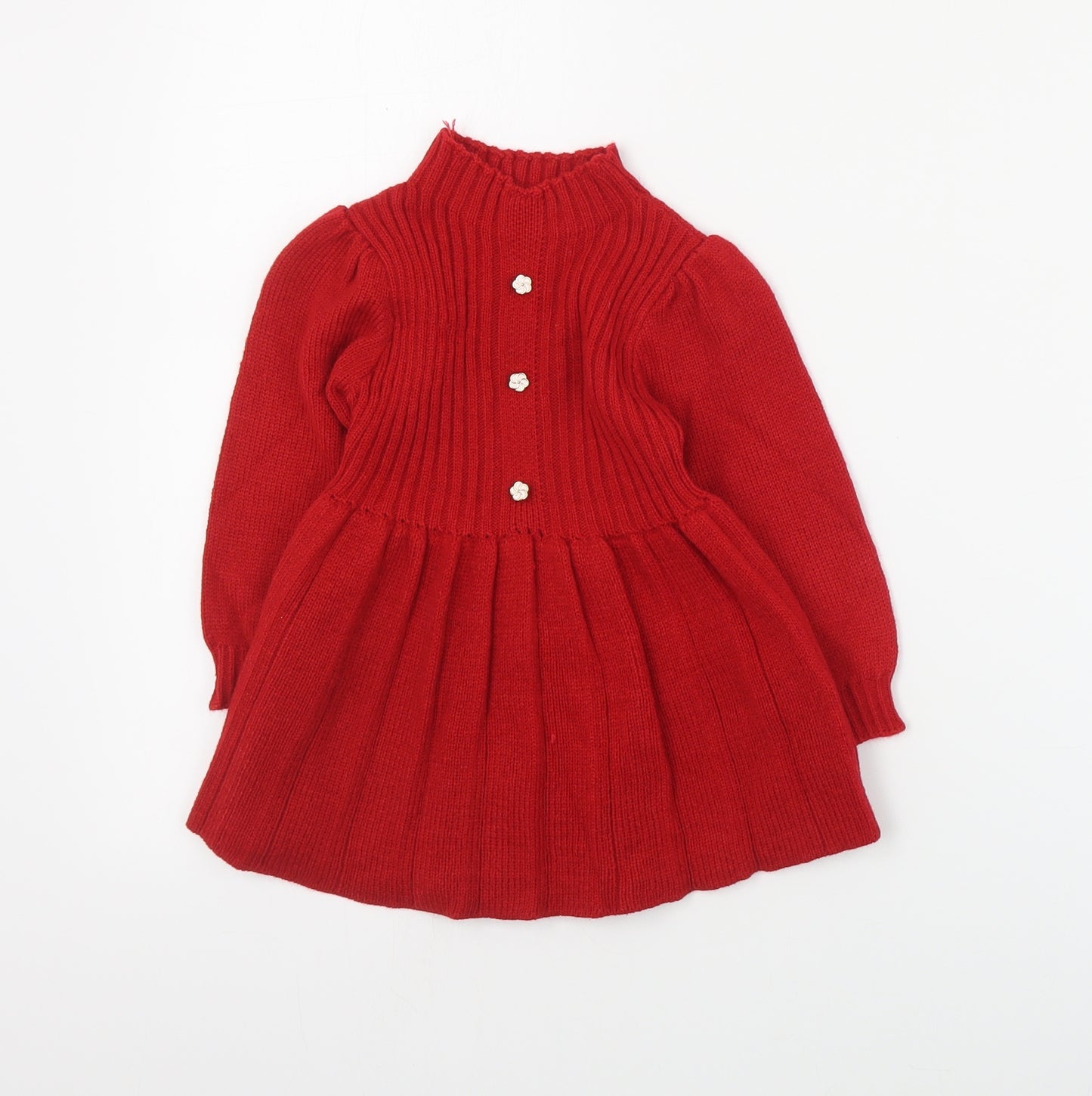 SheIn Baby Red  Acrylic Jumper Dress  Size 6-9 Months  High Neck Pullover
