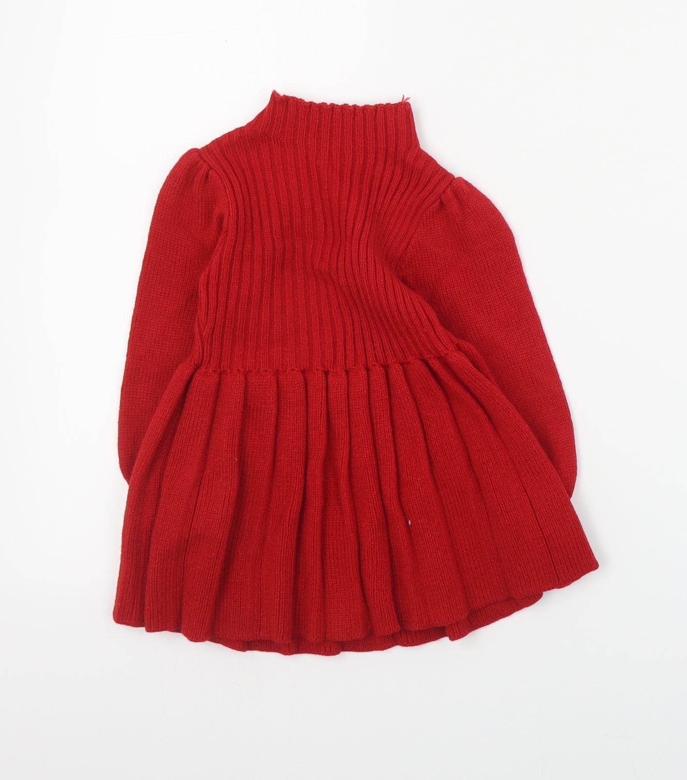 SheIn Baby Red  Acrylic Jumper Dress  Size 6-9 Months  High Neck Pullover