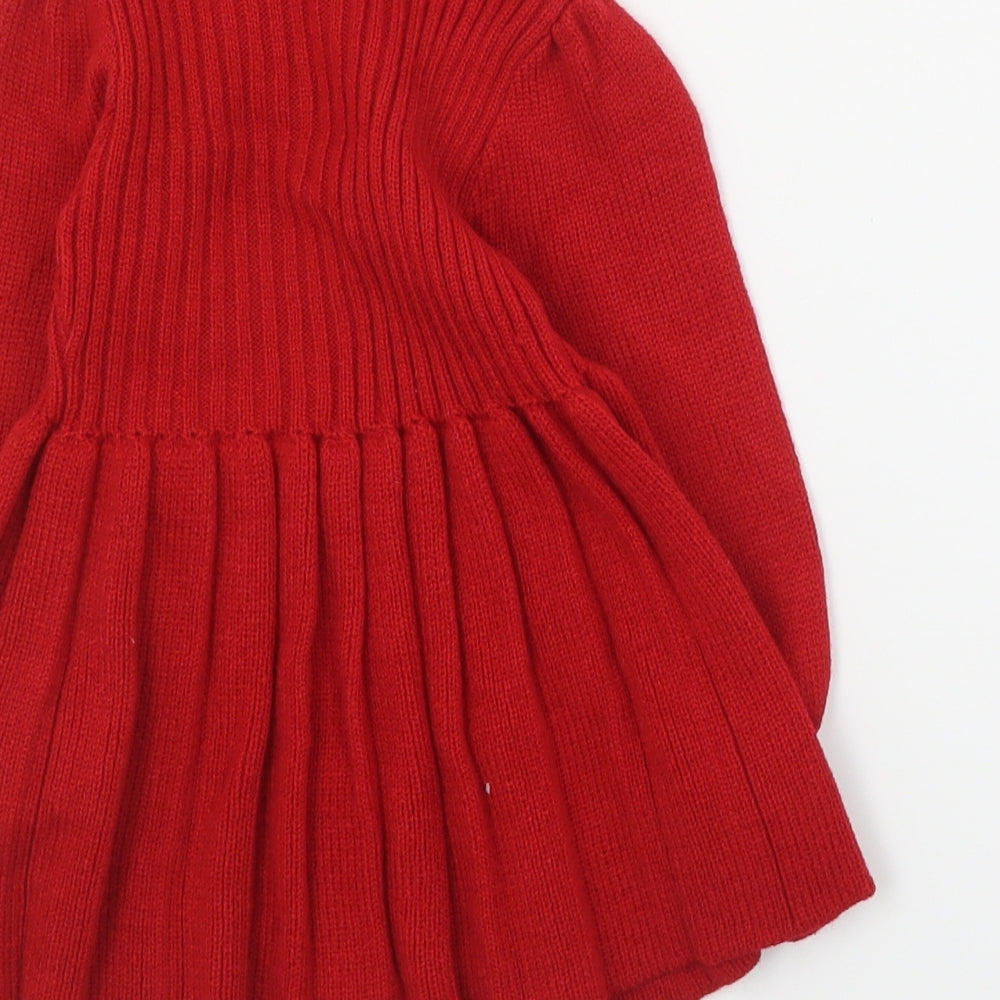 SheIn Baby Red  Acrylic Jumper Dress  Size 6-9 Months  High Neck Pullover