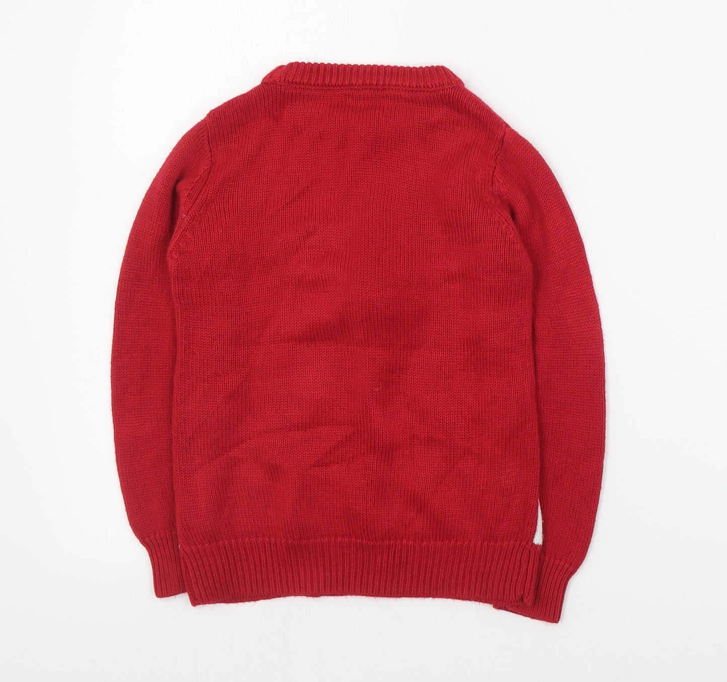 Nutmeg Boys Red Round Neck  Acrylic Pullover Jumper Size 3-4 Years  Pullover - Christmas