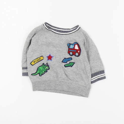 NEXT Baby Grey  Cotton Pullover Jumper Size 3-6 Months  Pullover