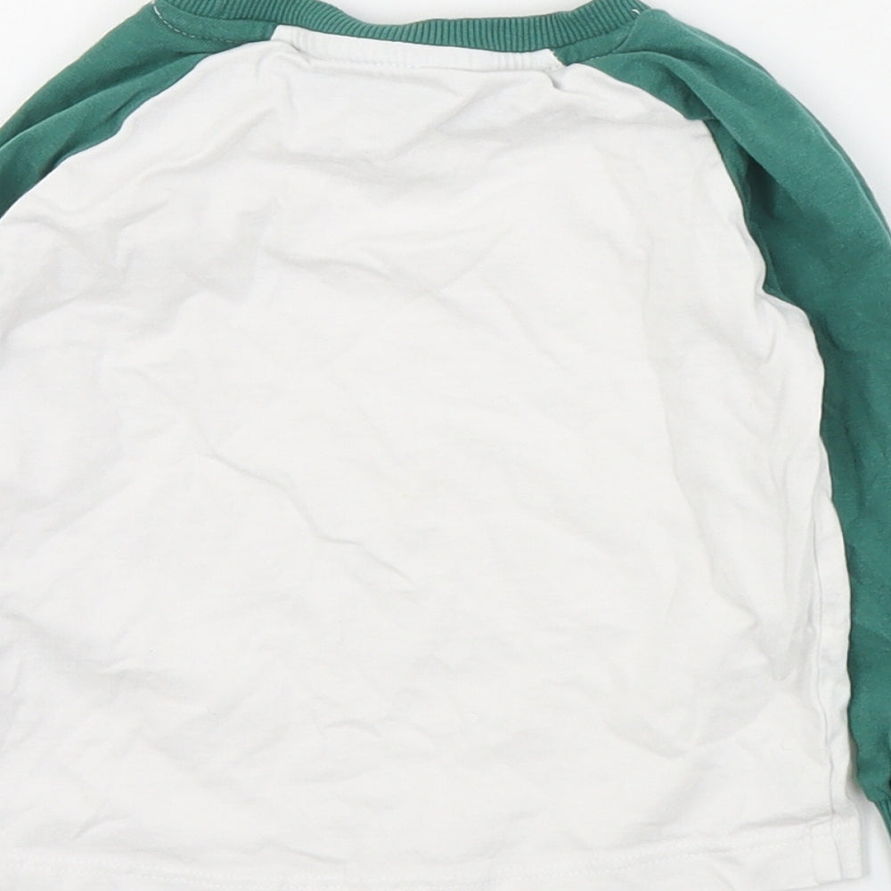 Matalan Baby White  Cotton Basic T-Shirt Size 12-18 Months Crew Neck Pullover