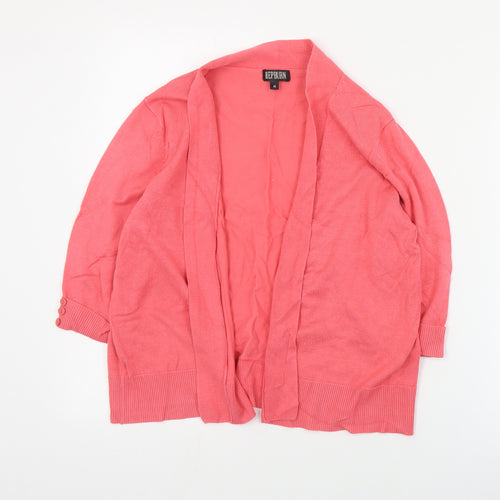 Hepburn Womens Pink V-Neck  Viscose Cardigan Jumper Size M
