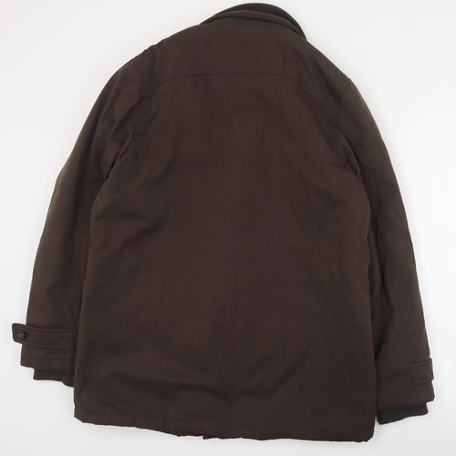Kingston Mens Brown   Pea Coat Coat Size M  Zip