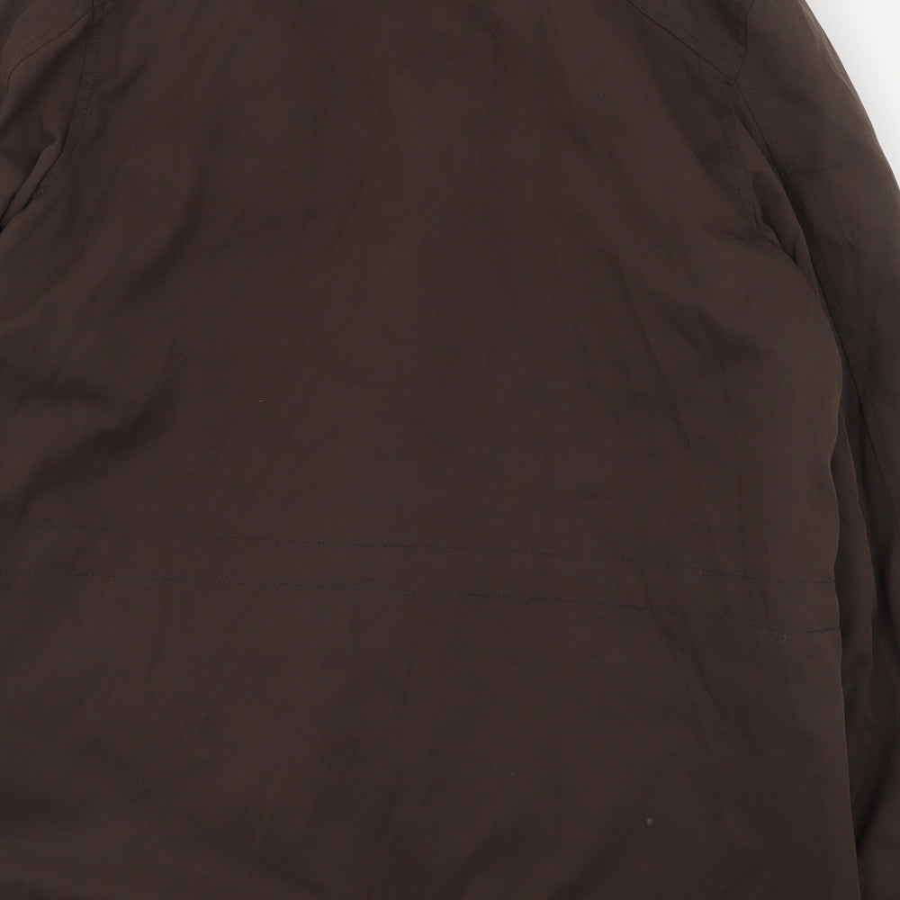 Kingston Mens Brown   Pea Coat Coat Size M  Zip
