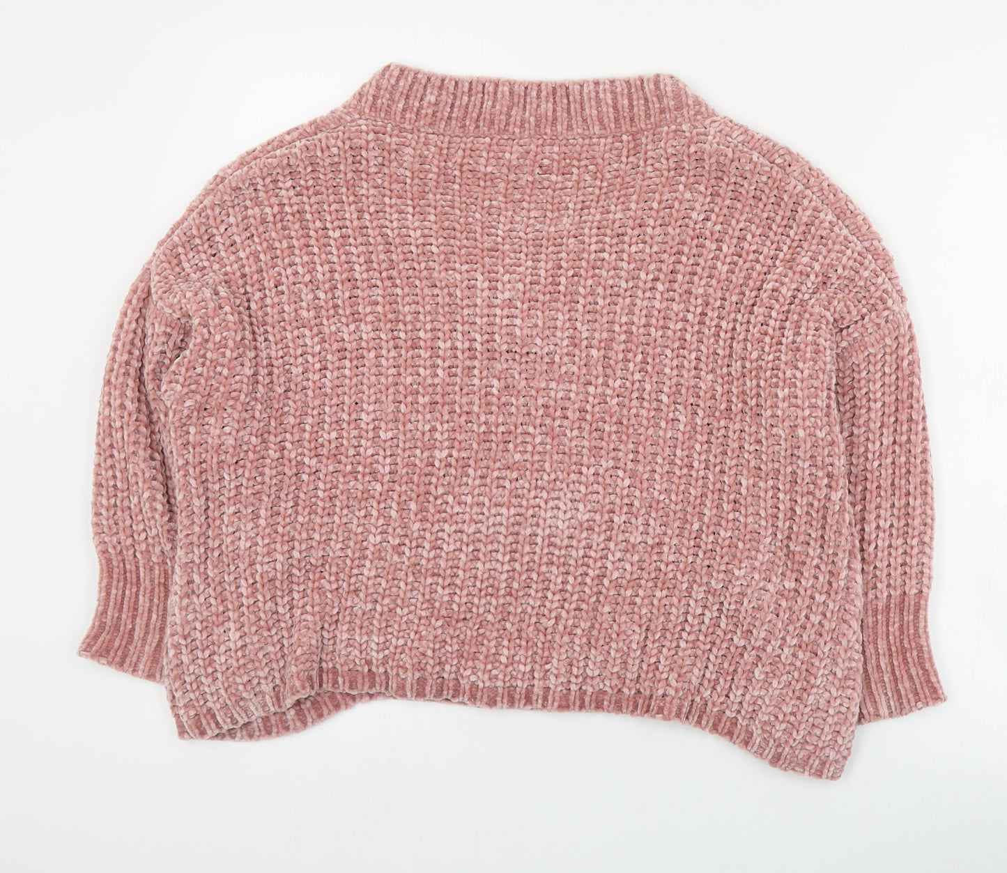 Stella Womens Pink Round Neck  Acrylic Pullover Jumper Size 10