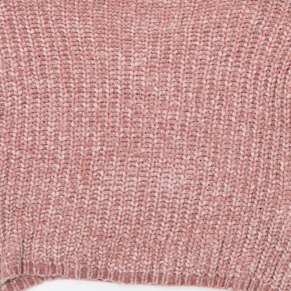 Stella Womens Pink Round Neck  Acrylic Pullover Jumper Size 10