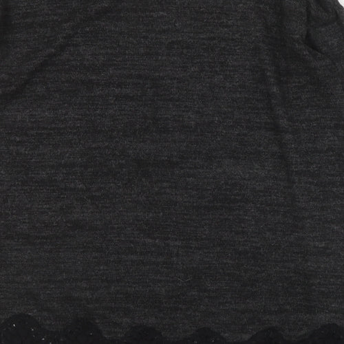 F&F Womens Grey Round Neck  Polyester Pullover Jumper Size 6