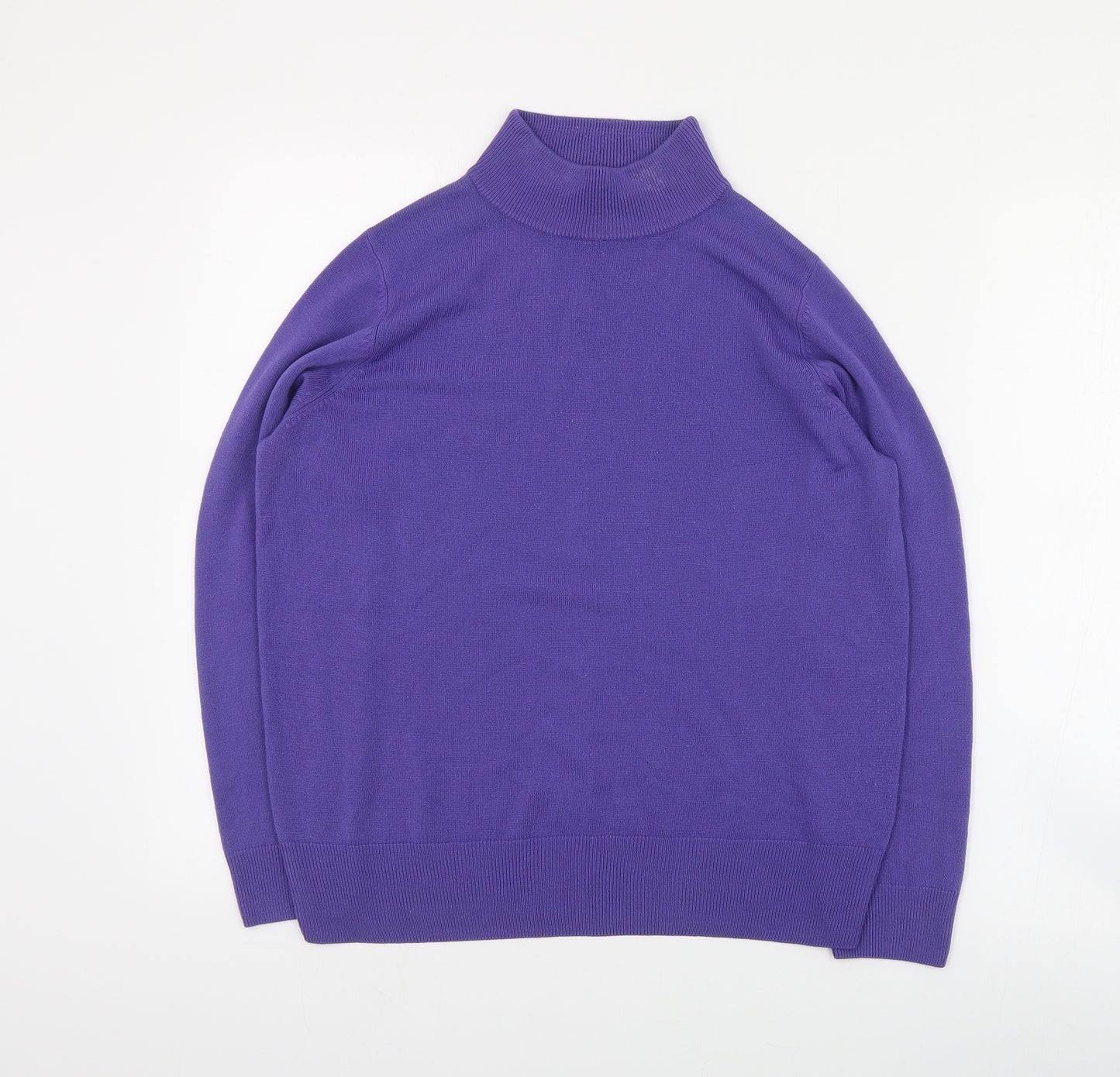 Marks and Spencer Womens Purple High Neck  Acrylic Pullover Jumper Size 14