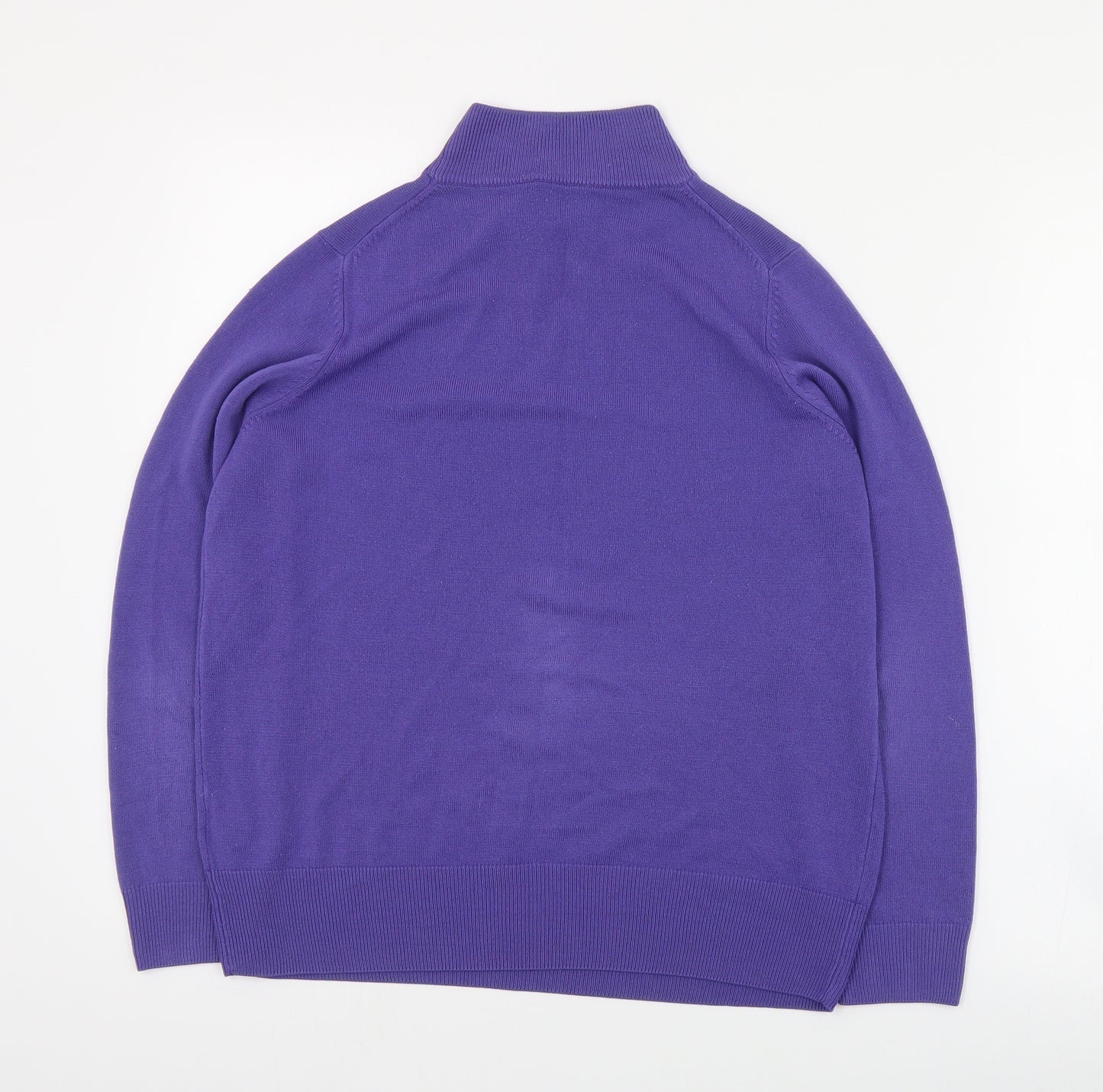 Marks and Spencer Womens Purple High Neck  Acrylic Pullover Jumper Size 14