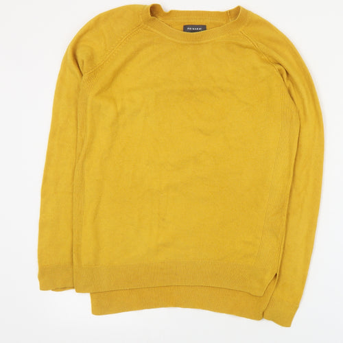 Primark Womens Yellow Round Neck  Acrylic Pullover Jumper Size 2XS