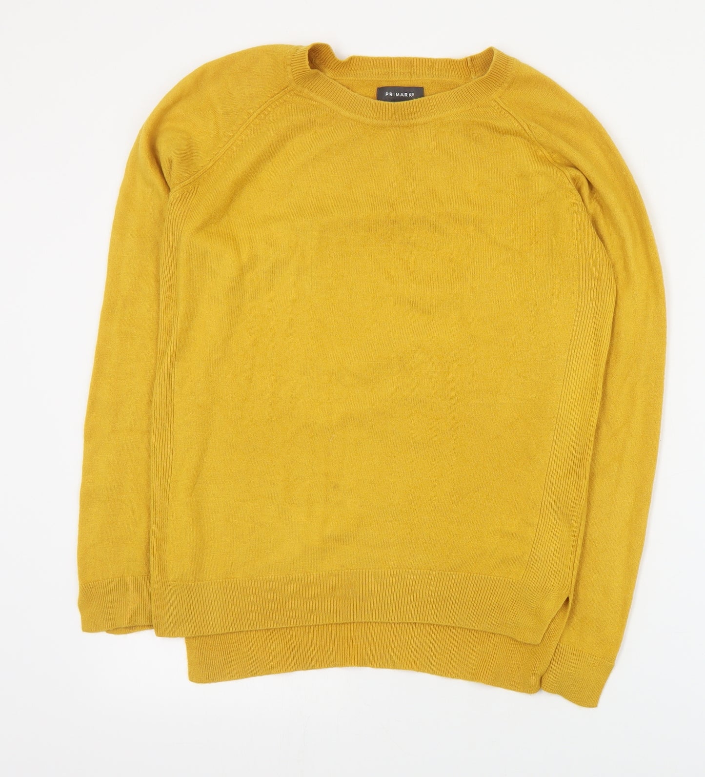 Primark Womens Yellow Round Neck  Acrylic Pullover Jumper Size 2XS