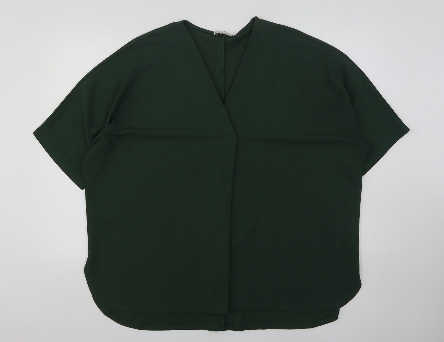 Gallery Womens Green  Polyester Basic Blouse Size 2XL V-Neck