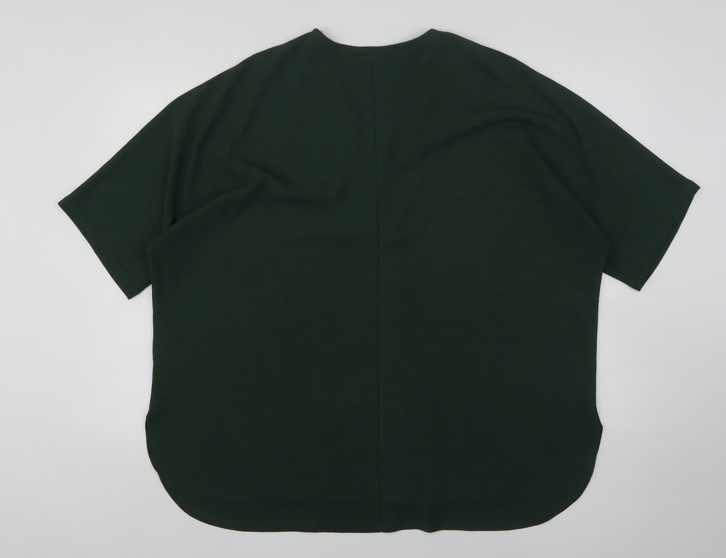 Gallery Womens Green  Polyester Basic Blouse Size 2XL V-Neck