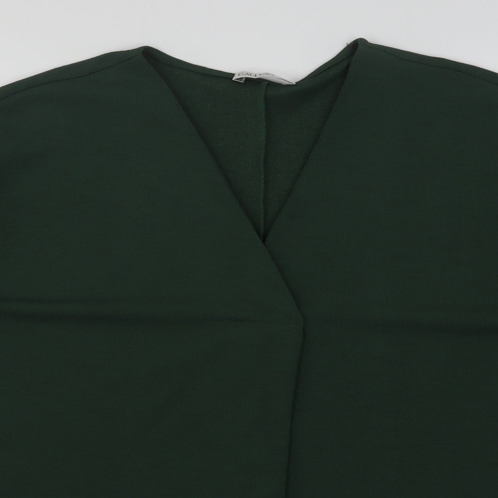 Gallery Womens Green  Polyester Basic Blouse Size 2XL V-Neck