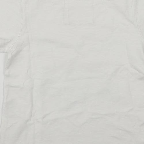 Fat Face Girls White  Cotton Basic T-Shirt Size 8-9 Years Round Neck