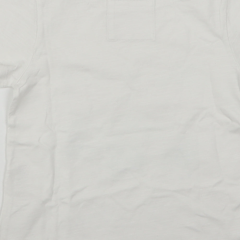 Fat Face Girls White  Cotton Basic T-Shirt Size 8-9 Years Round Neck