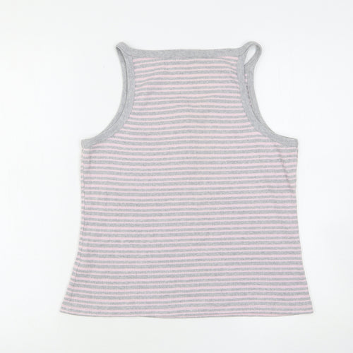 Cherokee Womens Multicoloured Striped Cotton Basic Tank Size 18 Round Neck