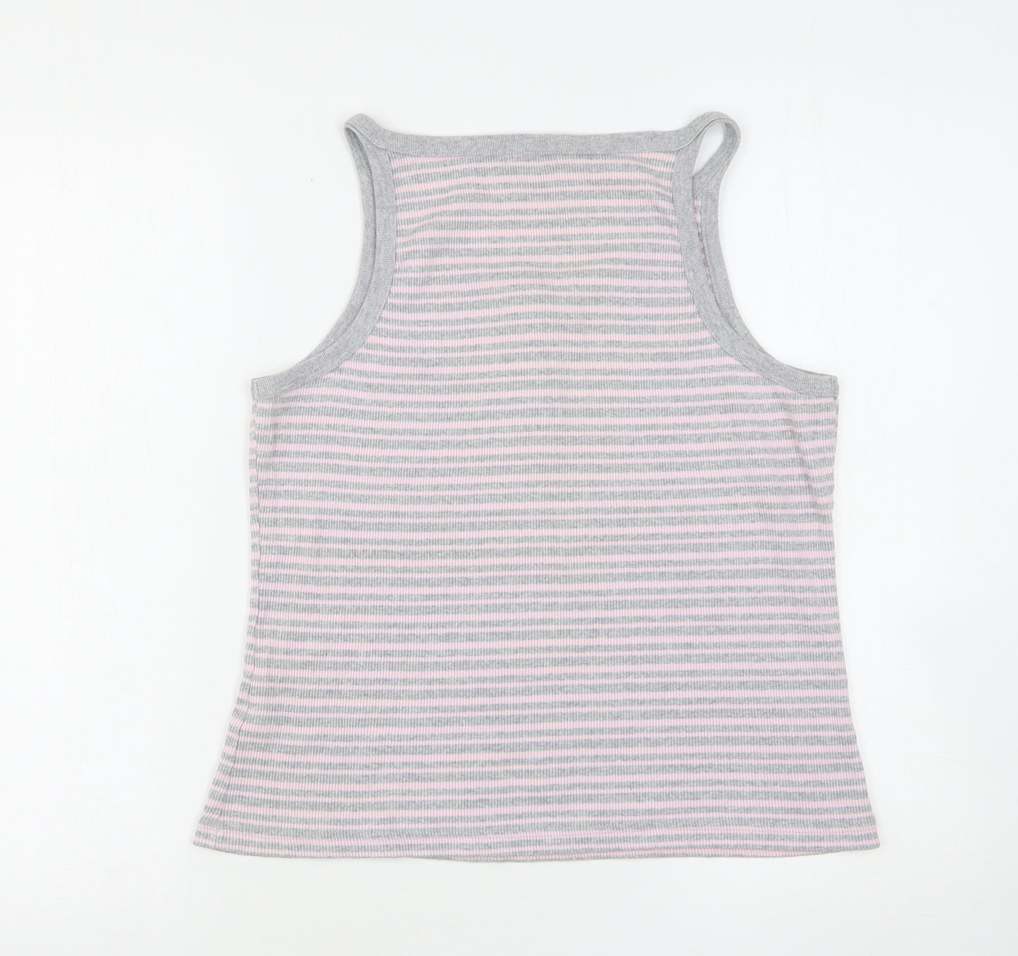 Cherokee Womens Multicoloured Striped Cotton Basic Tank Size 18 Round Neck