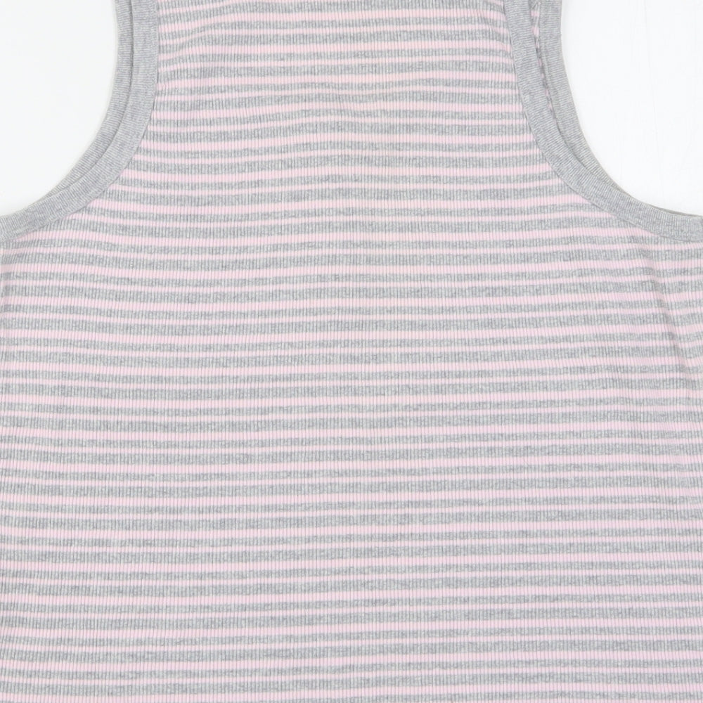 Cherokee Womens Multicoloured Striped Cotton Basic Tank Size 18 Round Neck
