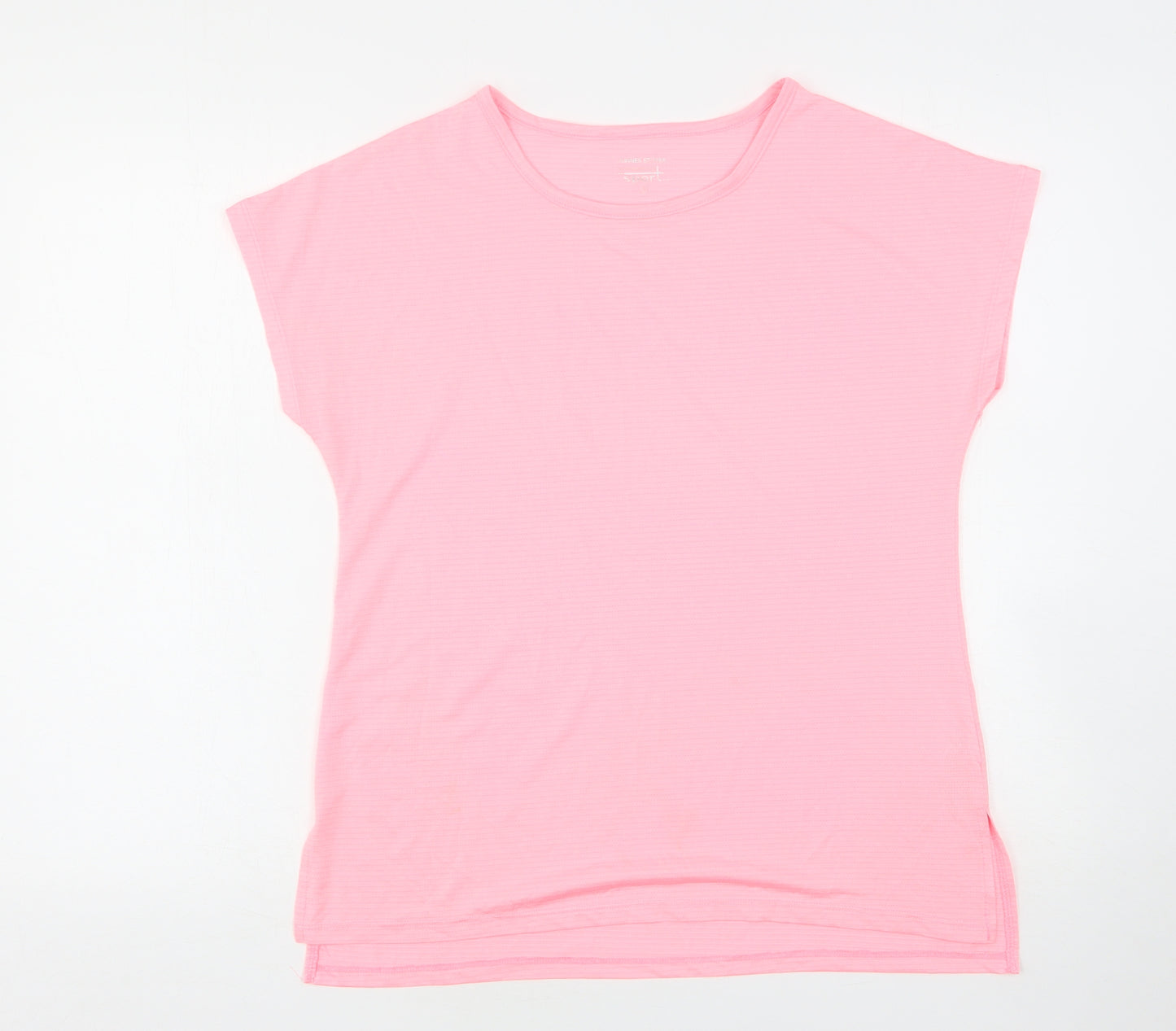Dunnes Stores Womens Pink  Polyester Basic T-Shirt Size S Round Neck