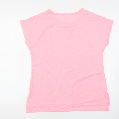 Dunnes Stores Womens Pink  Polyester Basic T-Shirt Size S Round Neck
