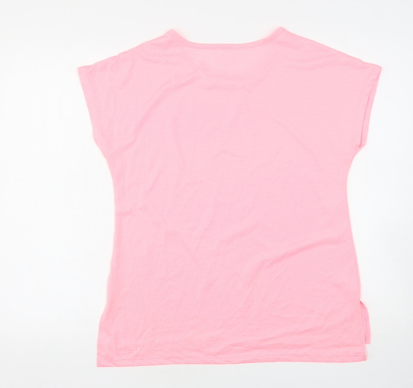 Dunnes Stores Womens Pink  Polyester Basic T-Shirt Size S Round Neck