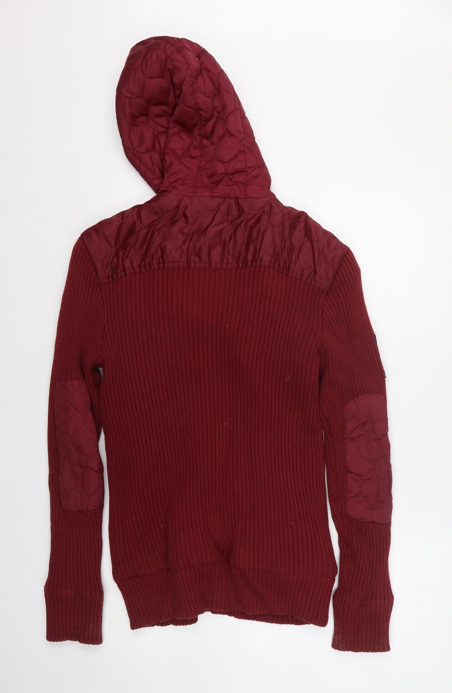 Crosshatch Mens Red  Nylon Full Zip Hoodie Size M