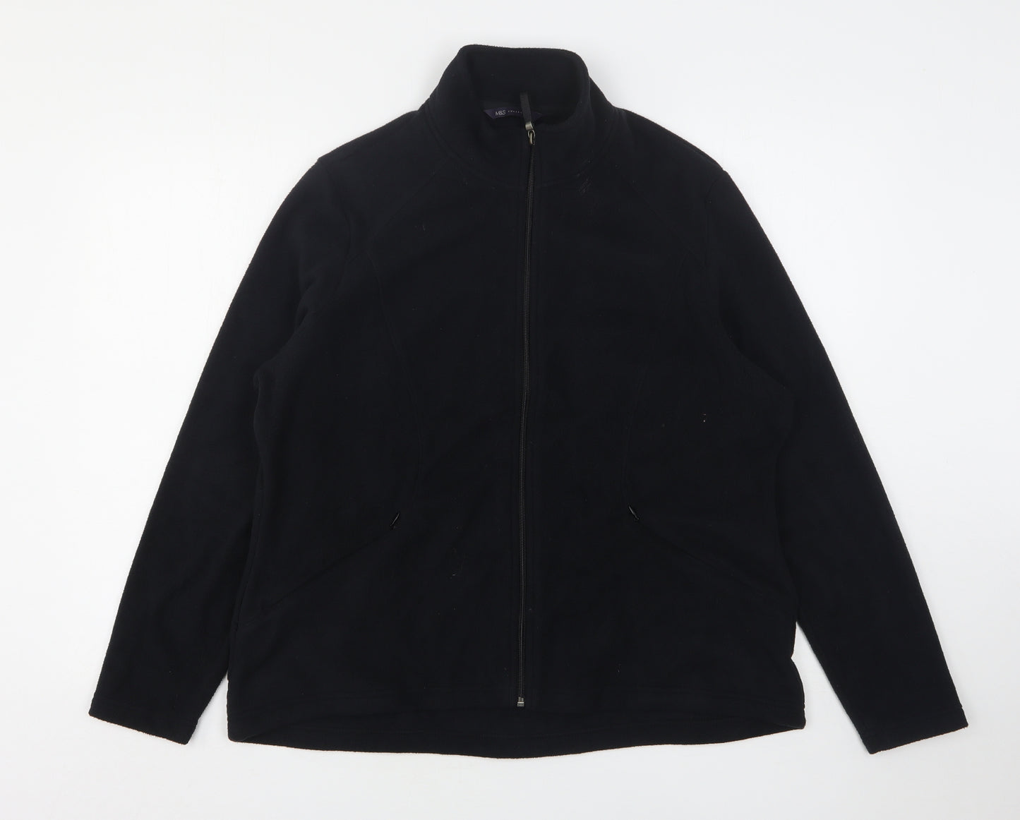 Marks and Spencer Womens Black  Polyester Full Zip Sweatshirt Size 18