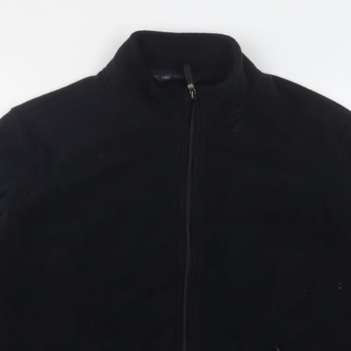 Marks and Spencer Womens Black  Polyester Full Zip Sweatshirt Size 18