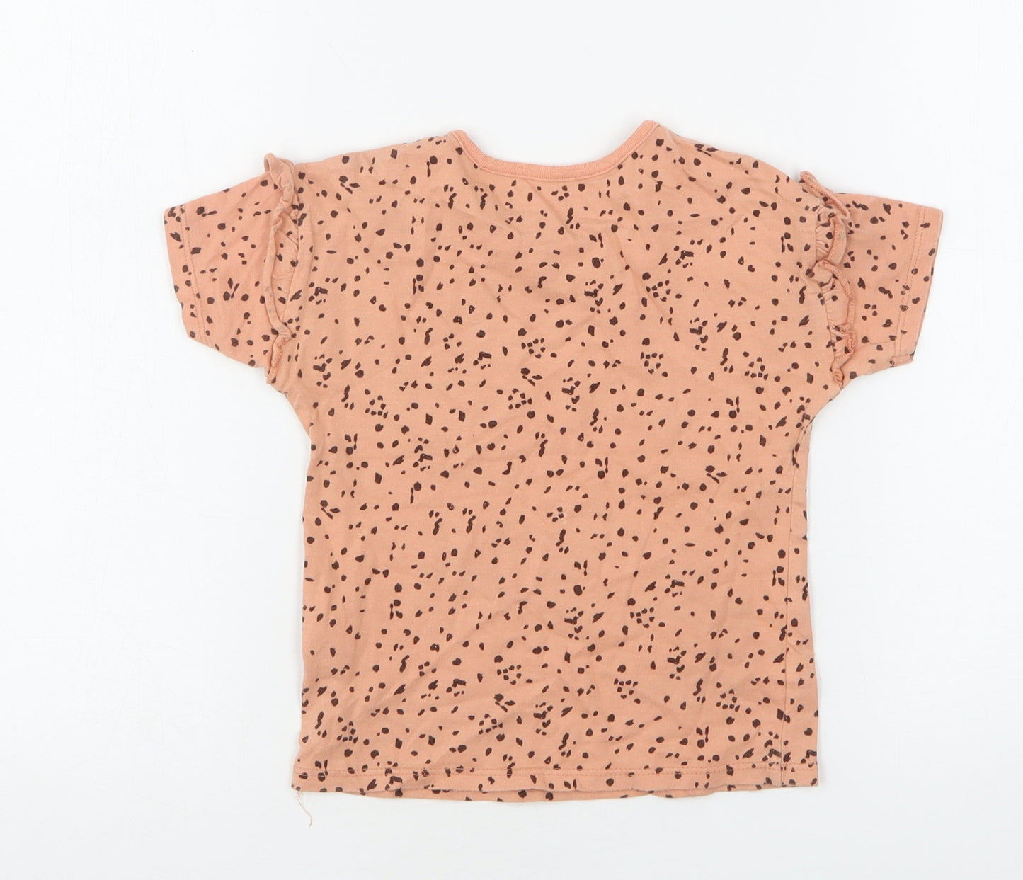 George Girls Pink  Cotton Basic T-Shirt Size 3-4 Years Round Neck