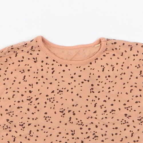 George Girls Pink  Cotton Basic T-Shirt Size 3-4 Years Round Neck
