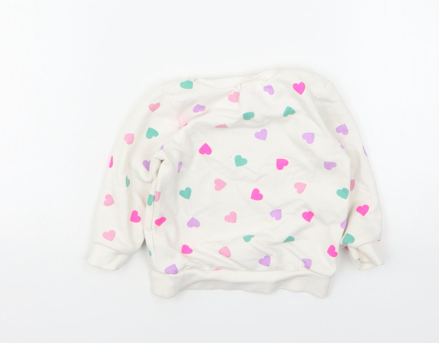 Dunnes Stores Girls Multicoloured Geometric Cotton Pullover Jumper Size 12-18 Months