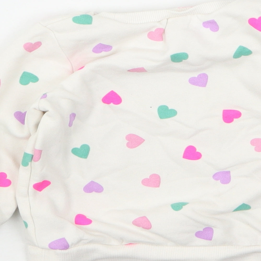 Dunnes Stores Girls Multicoloured Geometric Cotton Pullover Jumper Size 12-18 Months