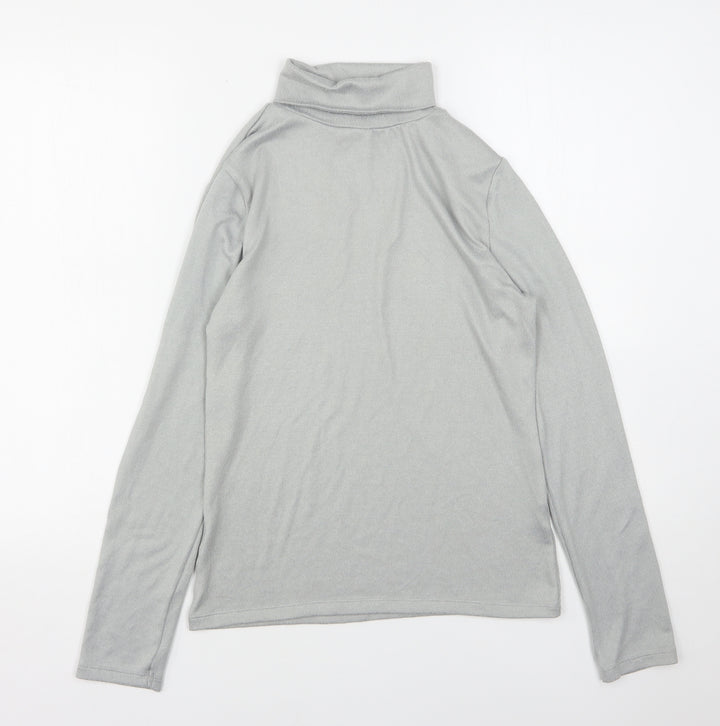 PEP&CO Womens Grey Roll Neck  Polyester Pullover Jumper Size 12