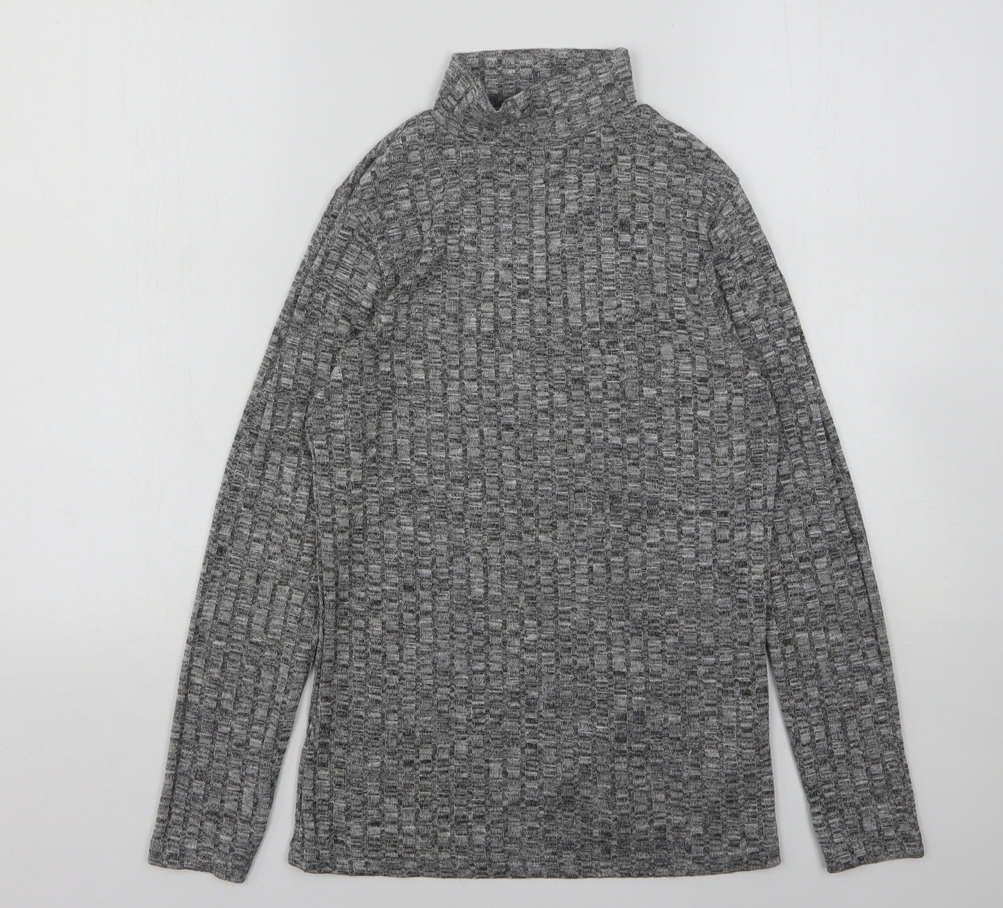 Peacocks Womens Grey High Neck  Viscose Pullover Jumper Size 10