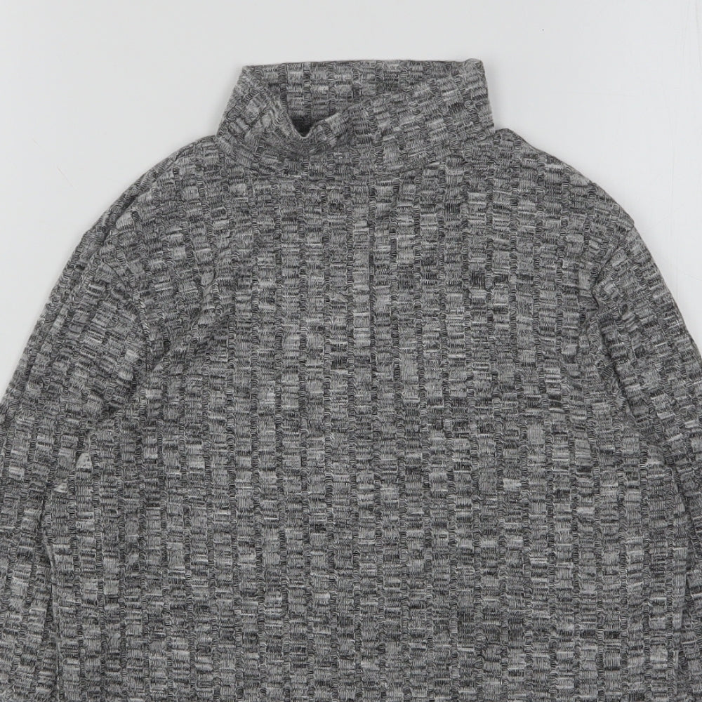 Peacocks Womens Grey High Neck  Viscose Pullover Jumper Size 10
