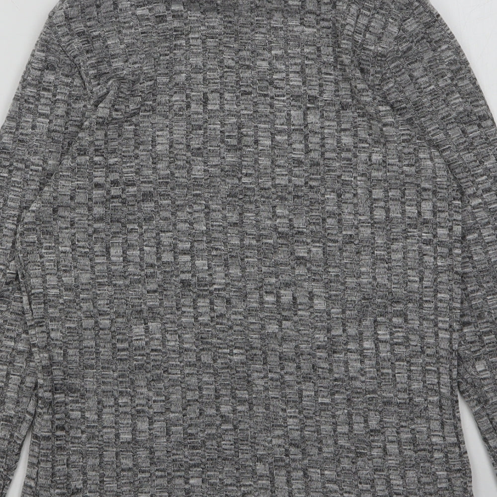 Peacocks Womens Grey High Neck  Viscose Pullover Jumper Size 10