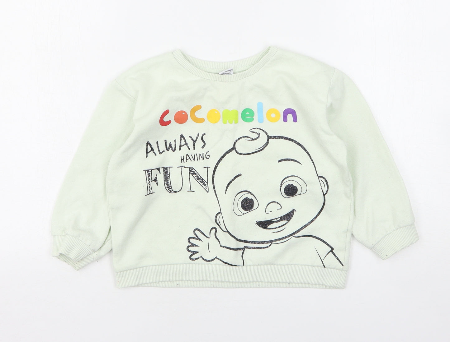 George Girls Green  Polyester Pullover Sweatshirt Size 2-3 Years   - Cocomelon