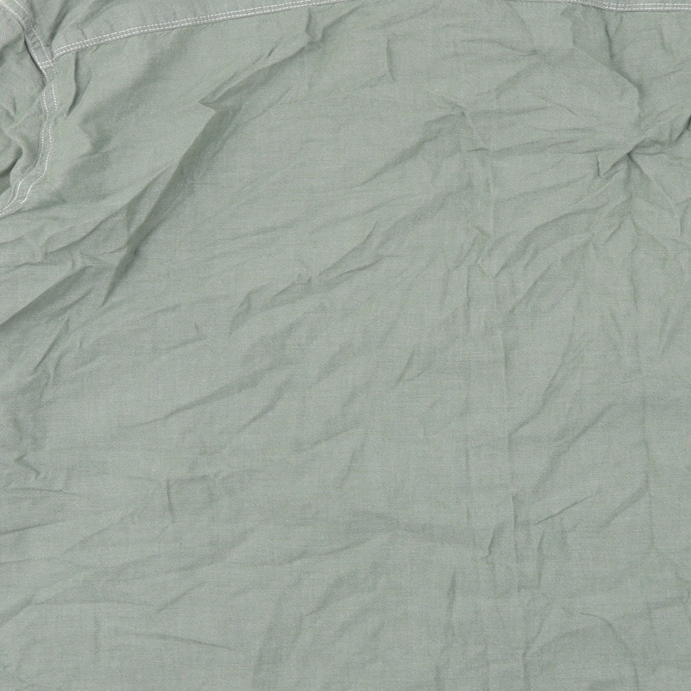 Marks and Spencer Mens Green  Cotton  Button-Up Size 3XL Collared
