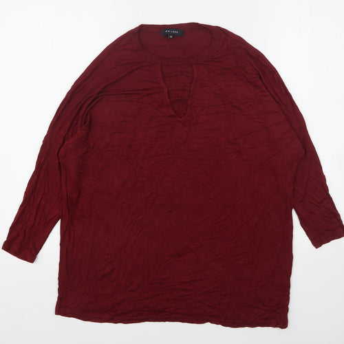 New Look Womens Red  Polyester Basic T-Shirt Size 12 Round Neck